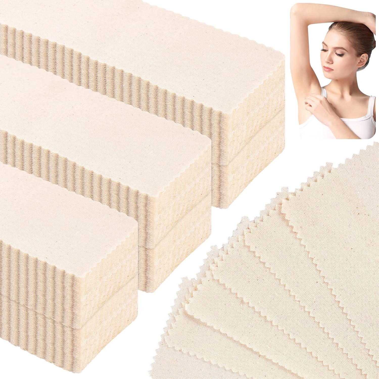 Maitys 600 Pieces Body and Facial Muslin Strips for Hair Removal Natural Muslin Epilating Strips 2.8 x 7.9 Inches Large Bulk for Women and Men