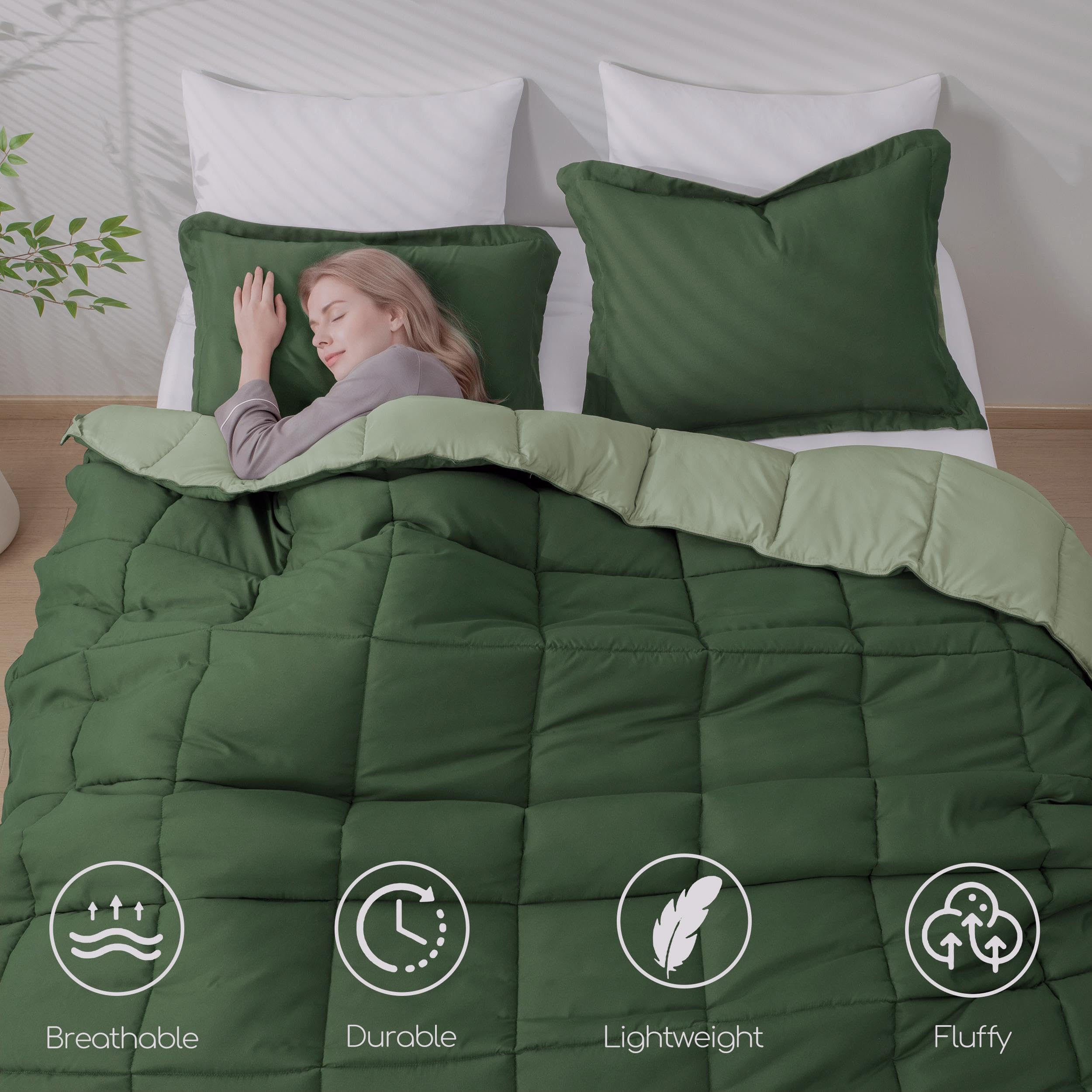 Green Queen Comforter Set - Relaxing Bedroom Style -5 Green Queen Comforter Set - Relaxing Bedroom Style -5
