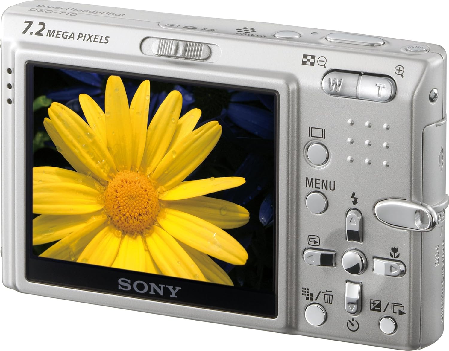 Sony Cybershot DSC-T10 Rear View with LCD