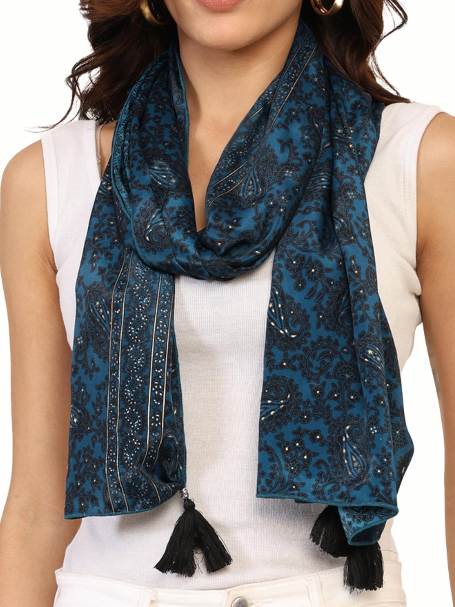 KE KANHA EXPORTS scarf for women stylish | Scarf For Women | face mask | Printed Fancy Tassle Full Face Cover | Head | Hair Face Protection | Sun Protection in summer & Winter | Lightweight