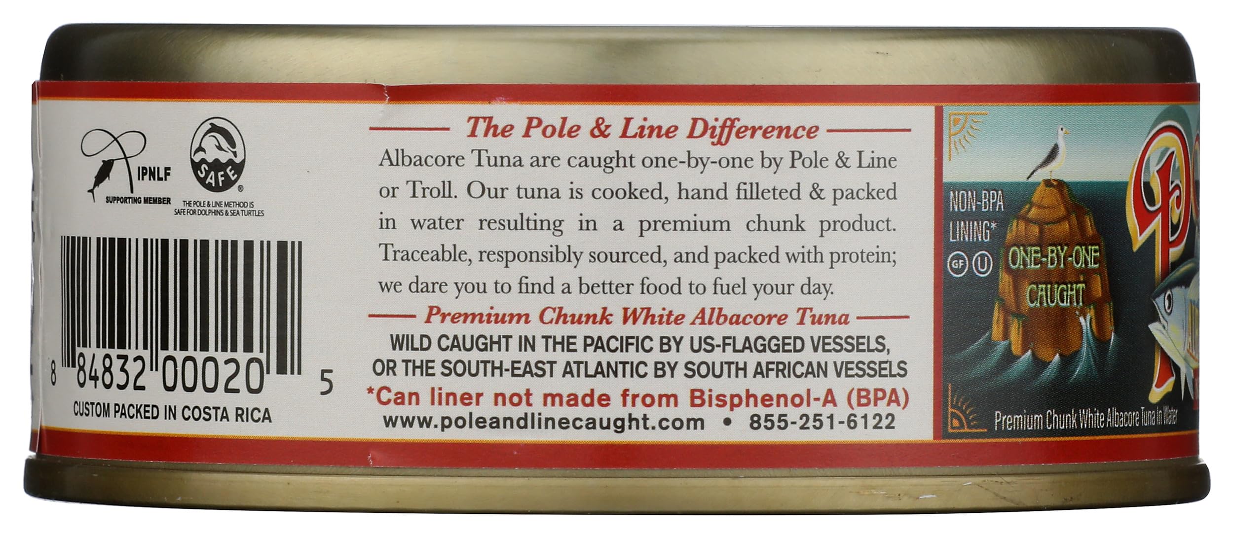 POLE AND LINE Albacore Tuna in Water No Added Salt, 5 OZ