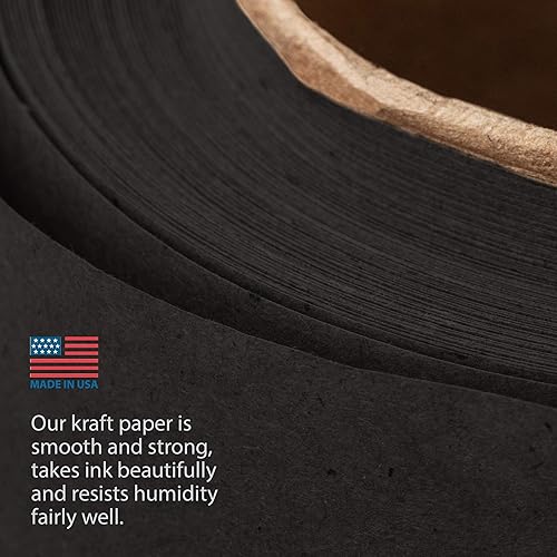 Miniatura 6 de DIY CREW Rollo de papel kraft negro, 18 pulgadas x 150 pies, fabricado en Estados Unidos, material reciclado, papel de regalo, ideal para embalaje,