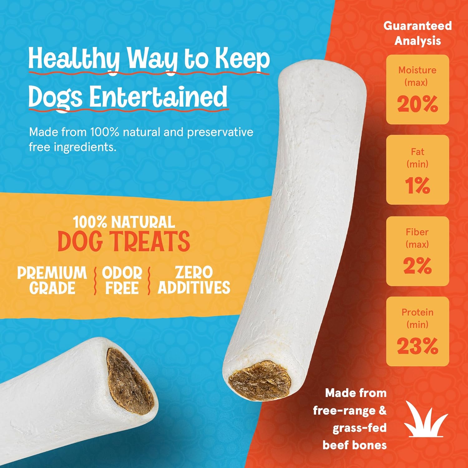 Bacon & Cheese Stuffed Dog Bones - 5-6 Inch Long Shin Treats - Healthy, Natural Dental Snack for Pets - 3 Pack