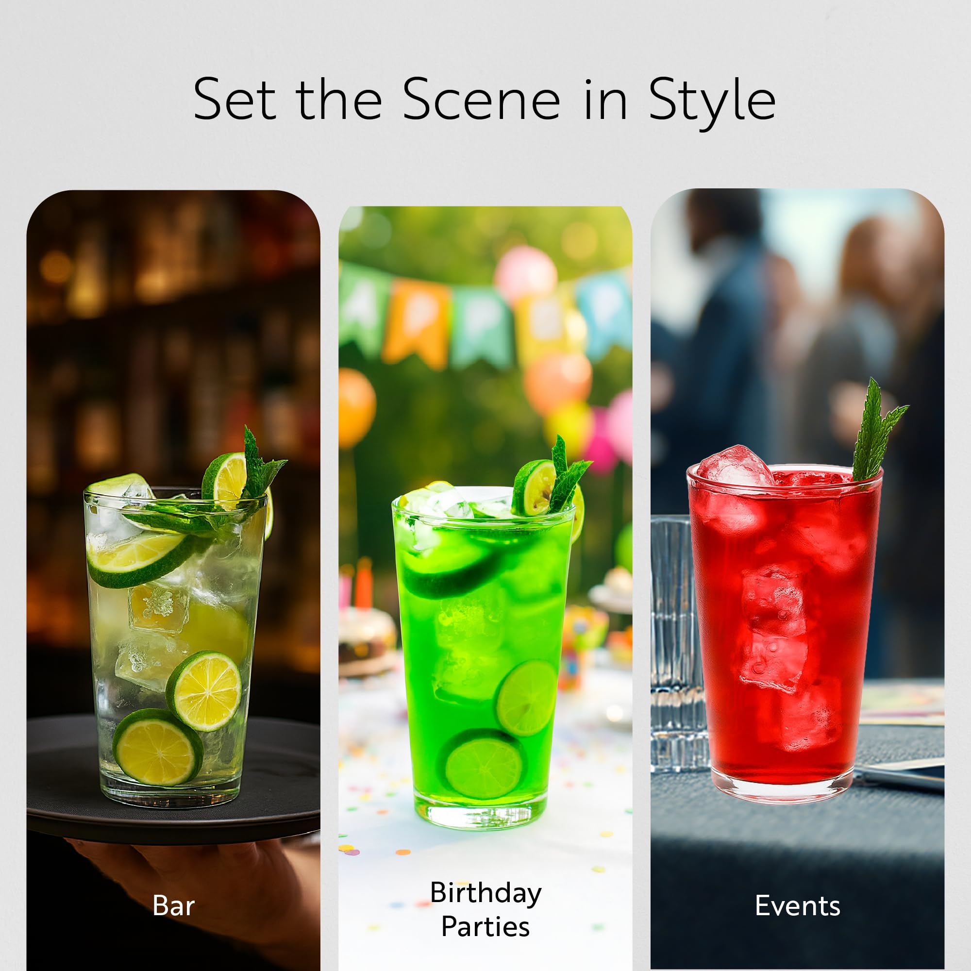 Sumi Beverage Glasses - 6 Pack for Restaurants -7