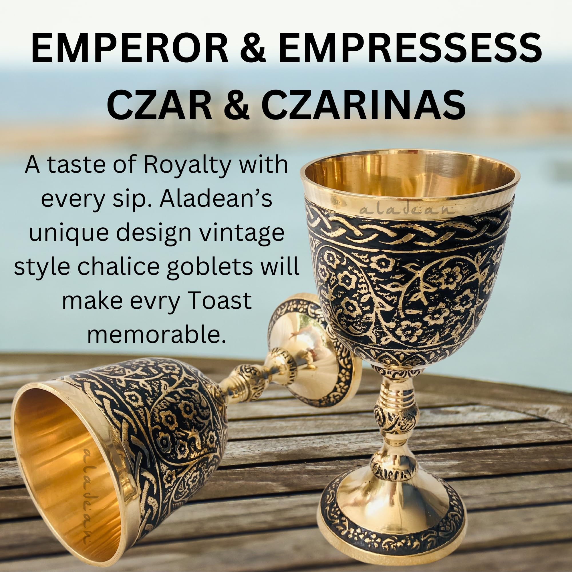 Copa medieval de cáliz vintage | 1 copa de vino tinto de latón macizo del rey real Arturo – Renacimiento, regalos de cumpleaños, Navidad, boda, aniversario, novedad, ceremonial (copa del zar)