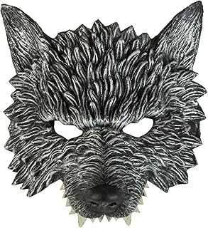 قناع الذئب بتصميم حيوانات بدون ذقن من دبليو ويدمان ميلانو بارتي فاشن - إكسسوار للهالوين والمهرجانات