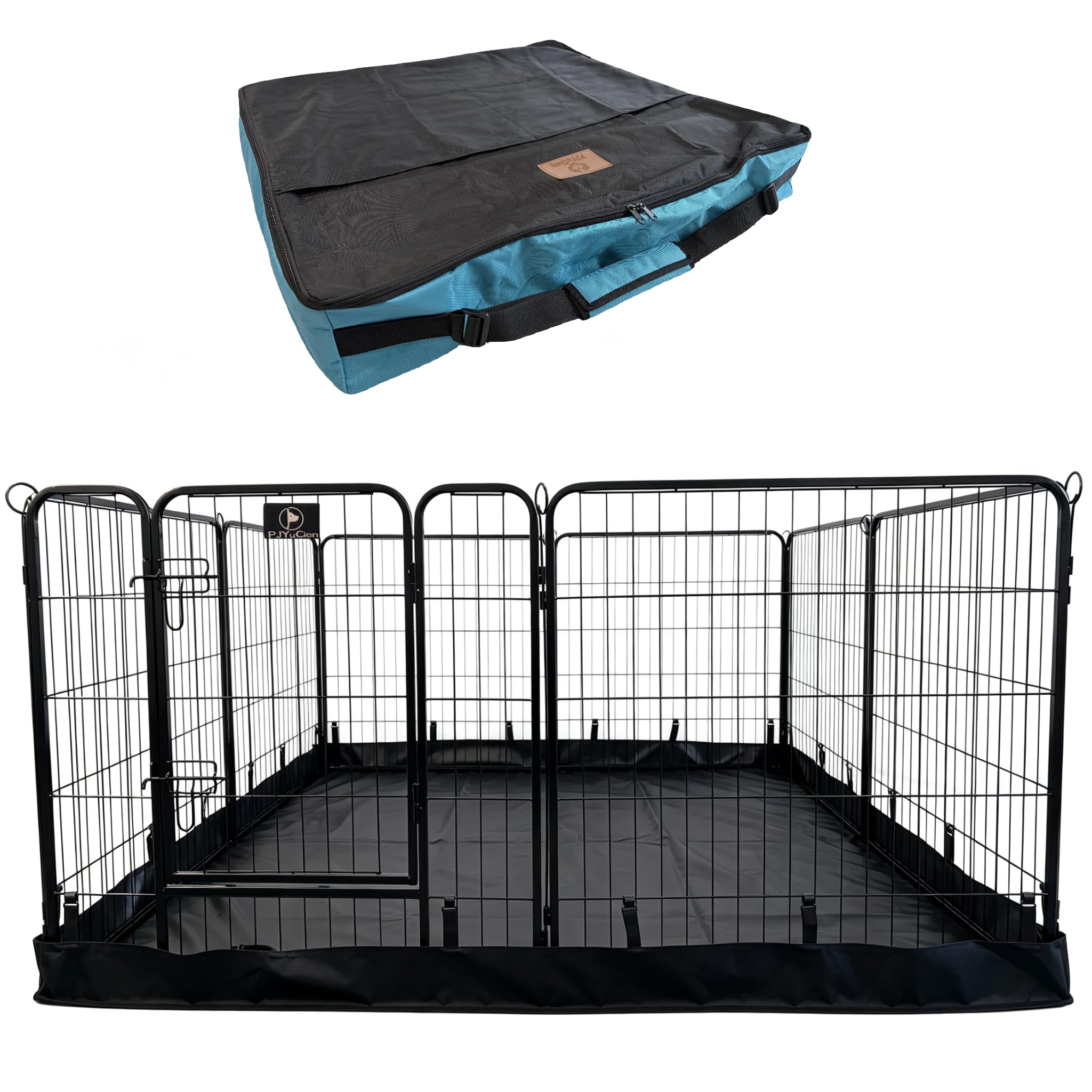 Photo 1 of PJYuCien 8-Panel Puppy Playpen with Storage Bag and Bottom Pad