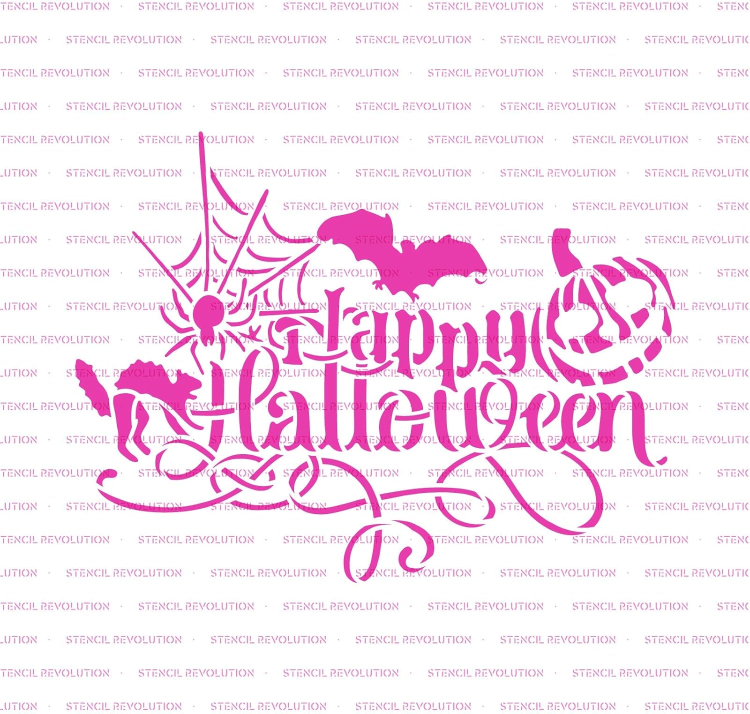Happy Halloween Pumpkin Stencil - Halloween Stencil, Horror Decor, Halloween Sign, Reusable Stencils for Halloween Festivities