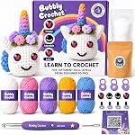 Bubbly Crochet Mr. Tux le pingouin Crochet Kit pour débutants – DIY Pingouin en peluche avec des yeux personnalisables & Chapeau, Tutoriels vidéo étape par étape & Outils tout-en-un – Amigurumi Craft Kit et Easy Arts