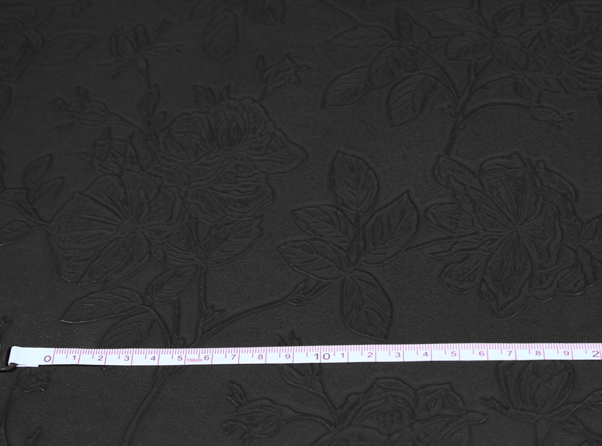 A-Express Floral Faux Leather Fabric, Embossed PU Vinyl Material, 140cm 55" Inches Wide, 430 GSM by The Metre - Image 3