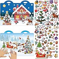 Vista 5 de Juego de calcomanías hinchadas 3D de Navidad, libro de actividades navideñas para calcomanías, suministros de fiesta de Navidad, 100 calcomanías