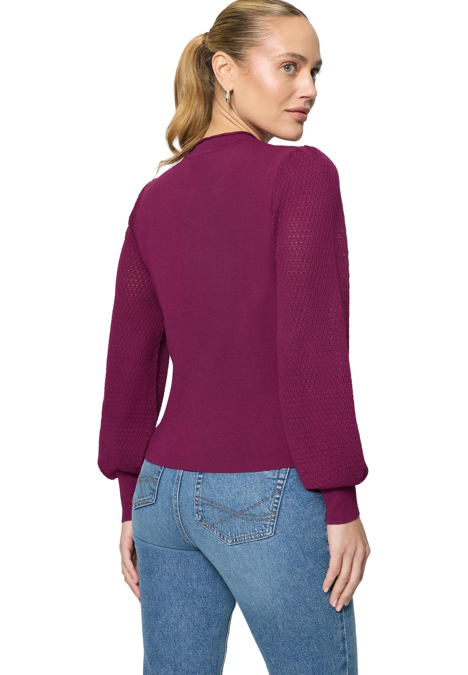 zero Damen Feinstrickpullover mit Puffärmeln