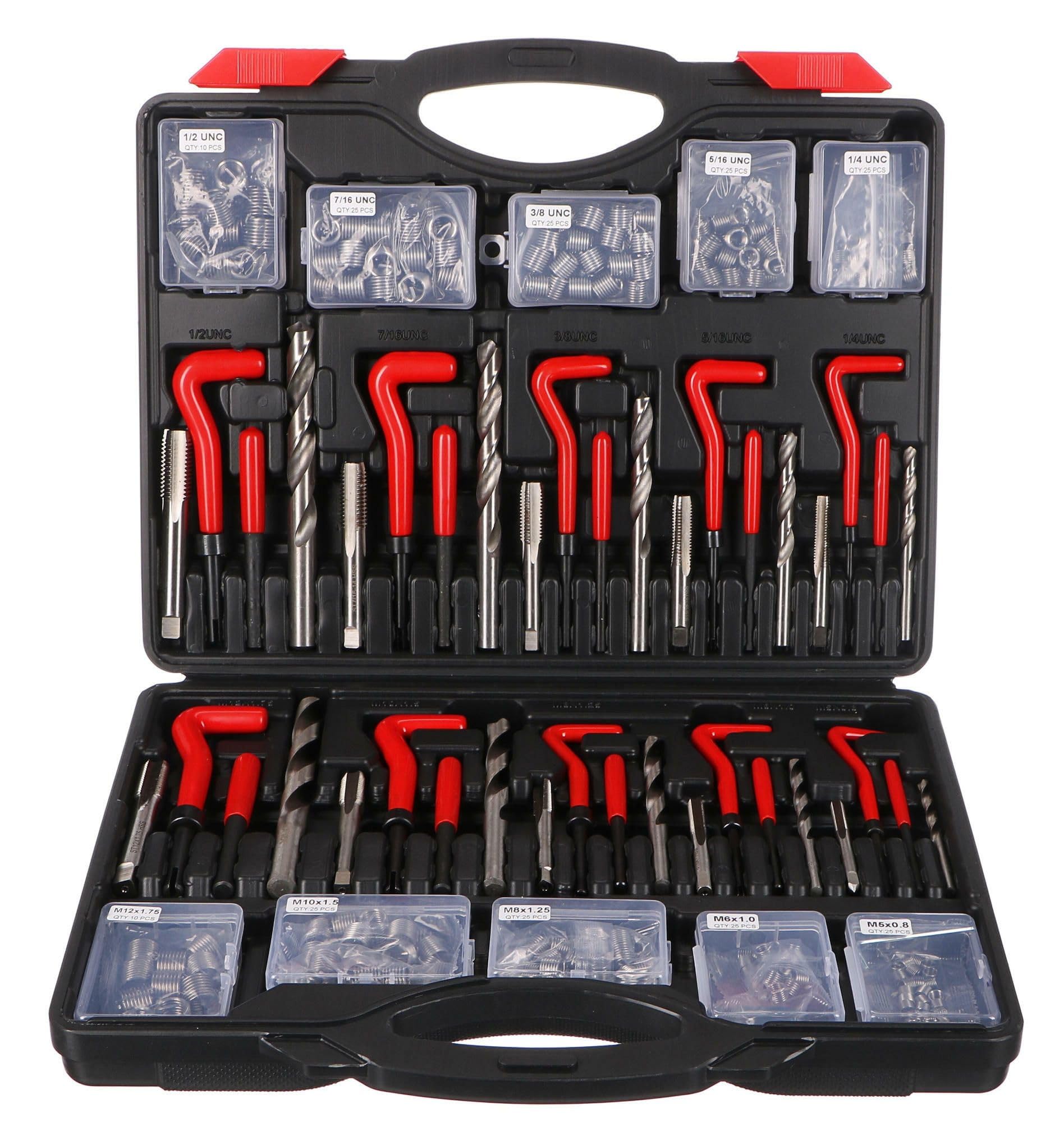 MECHANIC THREAD SET 261 | Juego de reparación de roscas | M5 - M12 | 1/4UNC - 1/2UNC | 261 piezas