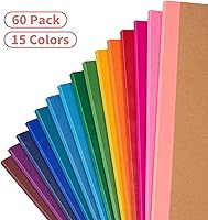 Vista 4 de 60 Pack Lined Notebook Journals Bulk, A5 College Ruled Composition Notebook, 8.3”x 5.5”, Kraft Cover with Rainbow Spines, 15 Colors 60 Pages for