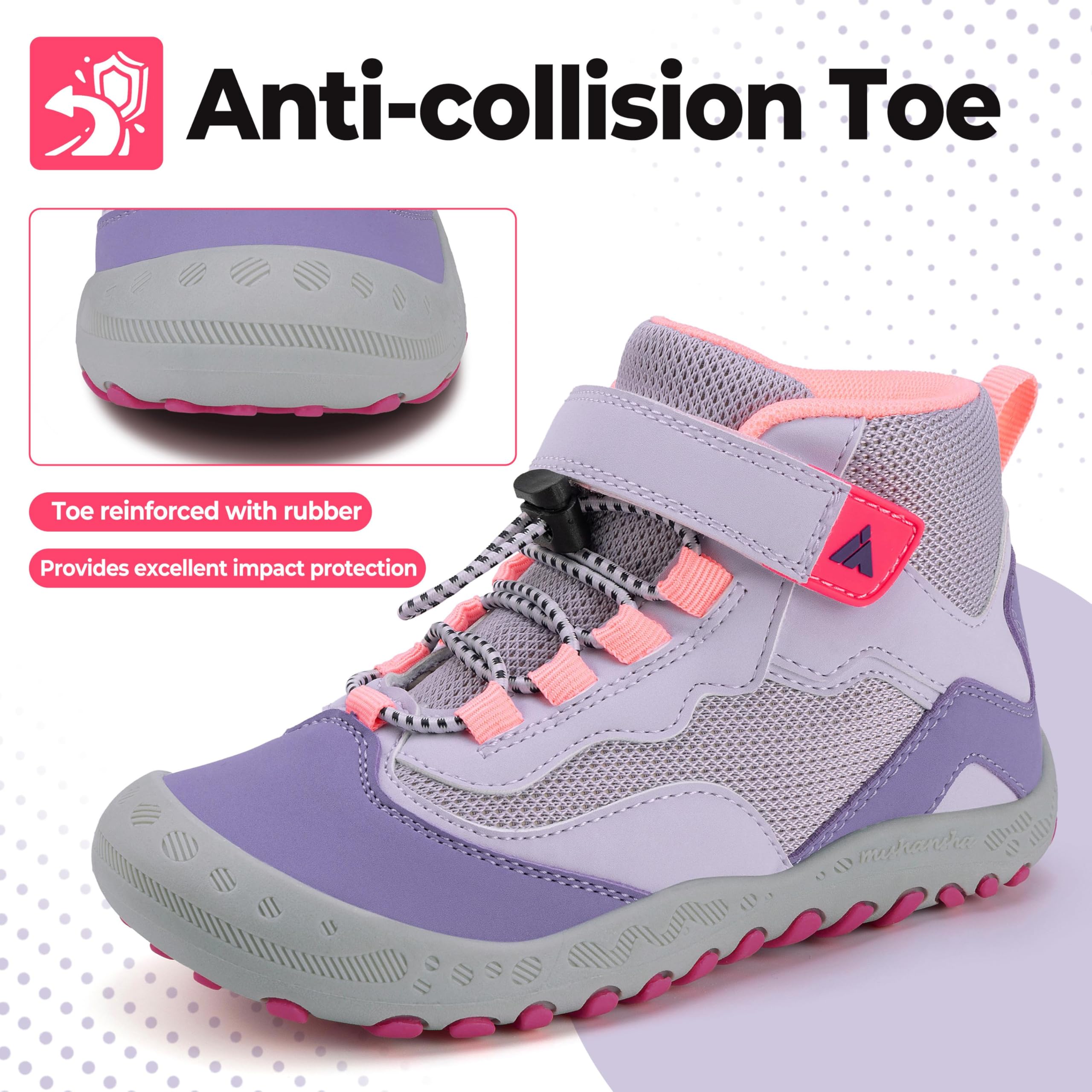 Mishansha Niña Zapatillas de Trekking Botas de Senderismo Transpirables Morado Claro 34