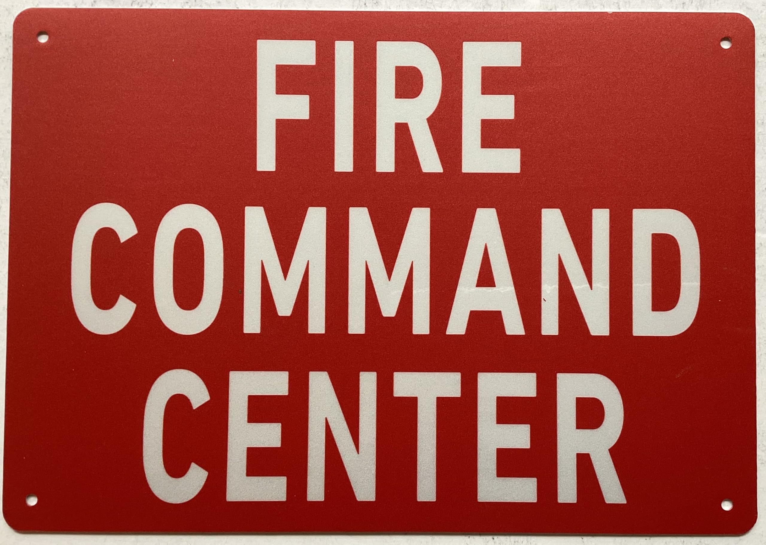 Fire Command Center sign (REFLECTIVE, Red, ALUMINIUM MATERIAL,7X10 INCH,RUST FREE)