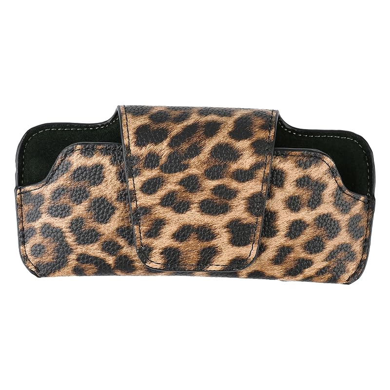 GELVTIC Porta-óculos para Para-Sol Automotivo com Clipe, Fechamento Magnético e Estampa Animal Sh08-leopard, Kit com 2 unidades