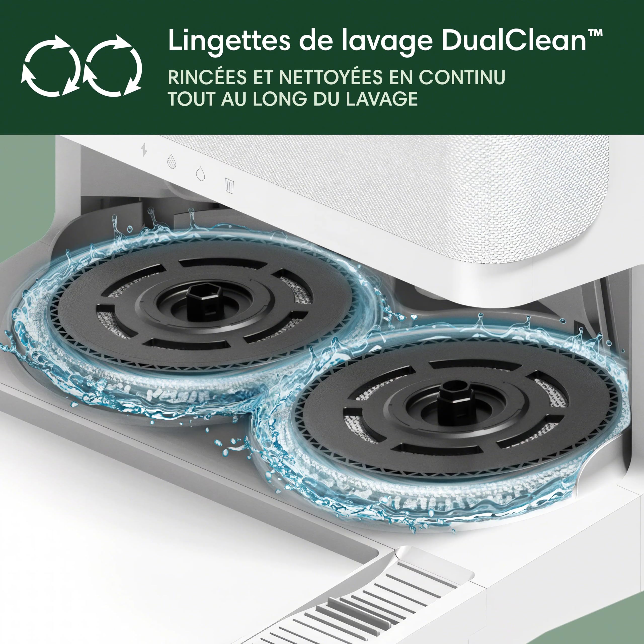 iRobot Roomba Plus 505 Combo Robot + AutoWash - Base Multifonction - Lavage et séchage à l'air Chaud des lingettes - PrecisionVision IA - LiDAR Clearview Pro - 75 Jours d'autovidage - Blanc