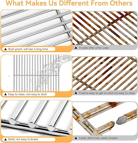 Miniatura 10 de Rejillas de cocción para Nexgrill de 6 quemadores 720-0896B 720-0896E 720-0898 720-0896X, rejilla de hierro fundido de 17 pulgadas para Homedepot