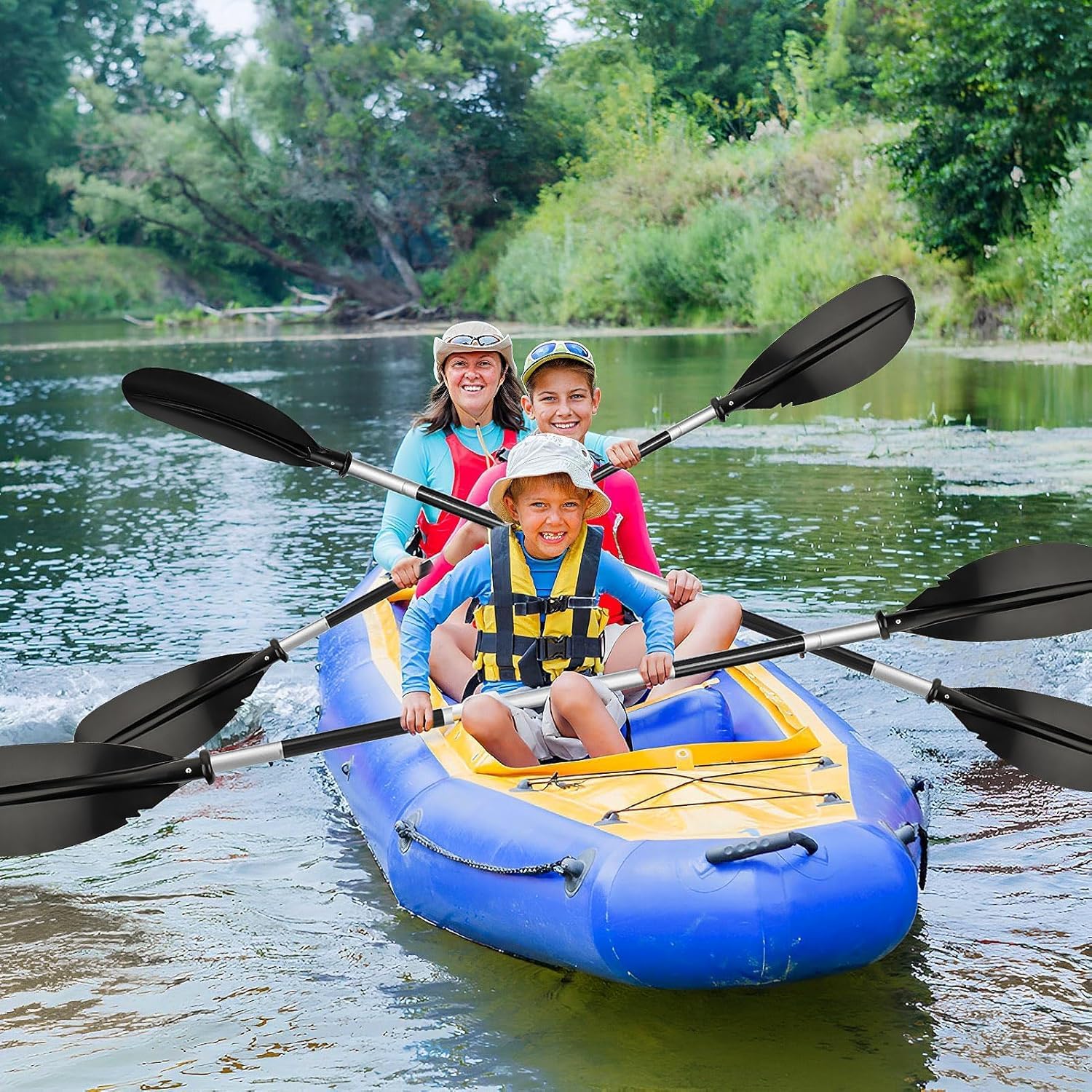 4-teiliges abnehmbares Stand-Up-Paddle-Board Paddel aus Aluminiumlegierung, verstellbar bis 221 cm, SUP Paddel, Kajakpaddel & Kanu Paddel, leichtes & robustes Wassersport Paddel für SUP Boards, Boote