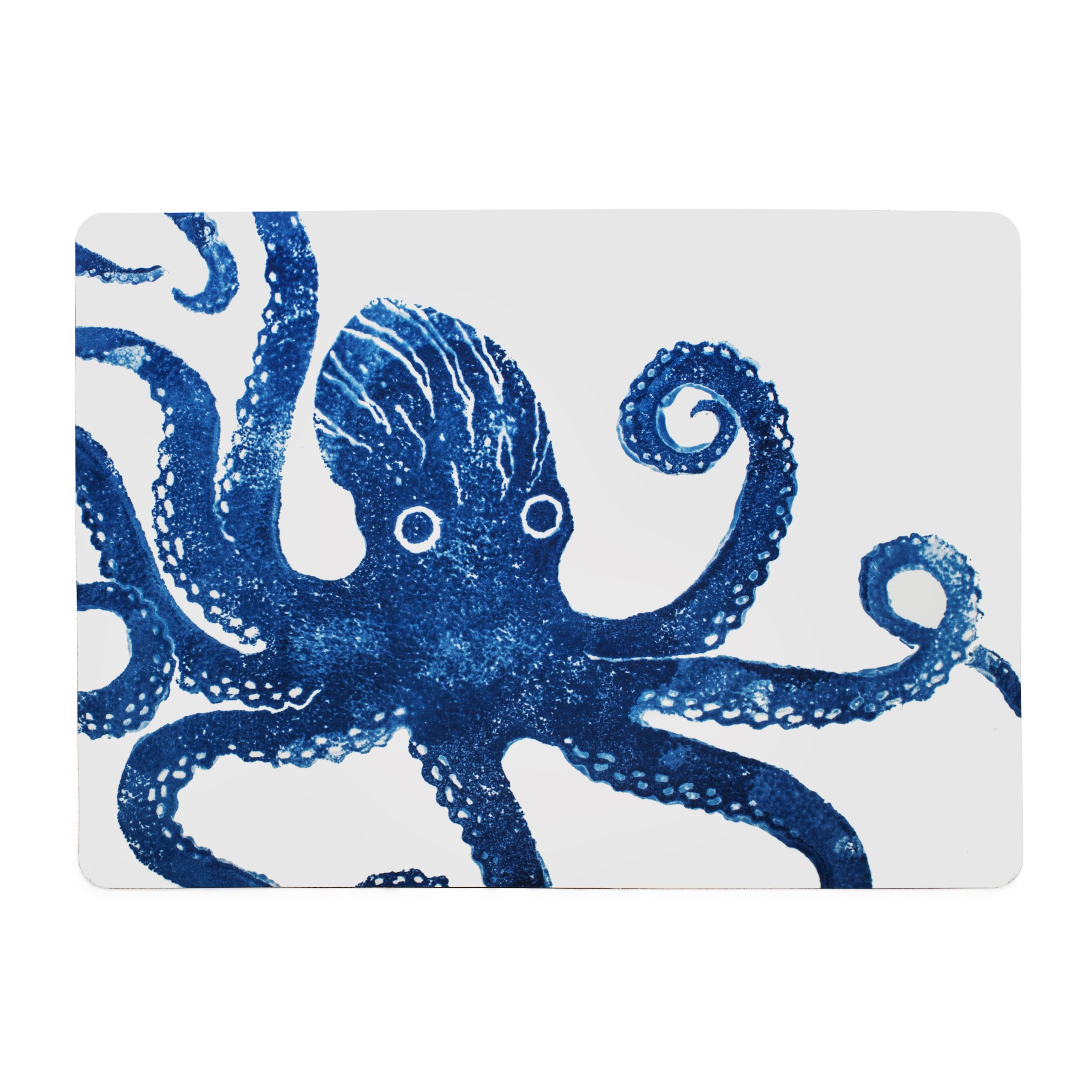 BlissHome Creatures Octopus Bathmat – Soft Absorbent Bathroom Mat with Non-Slip Rubber Backing, Blue Octopus Design, 100% Polyester, 60×43 cm, Machine Washable