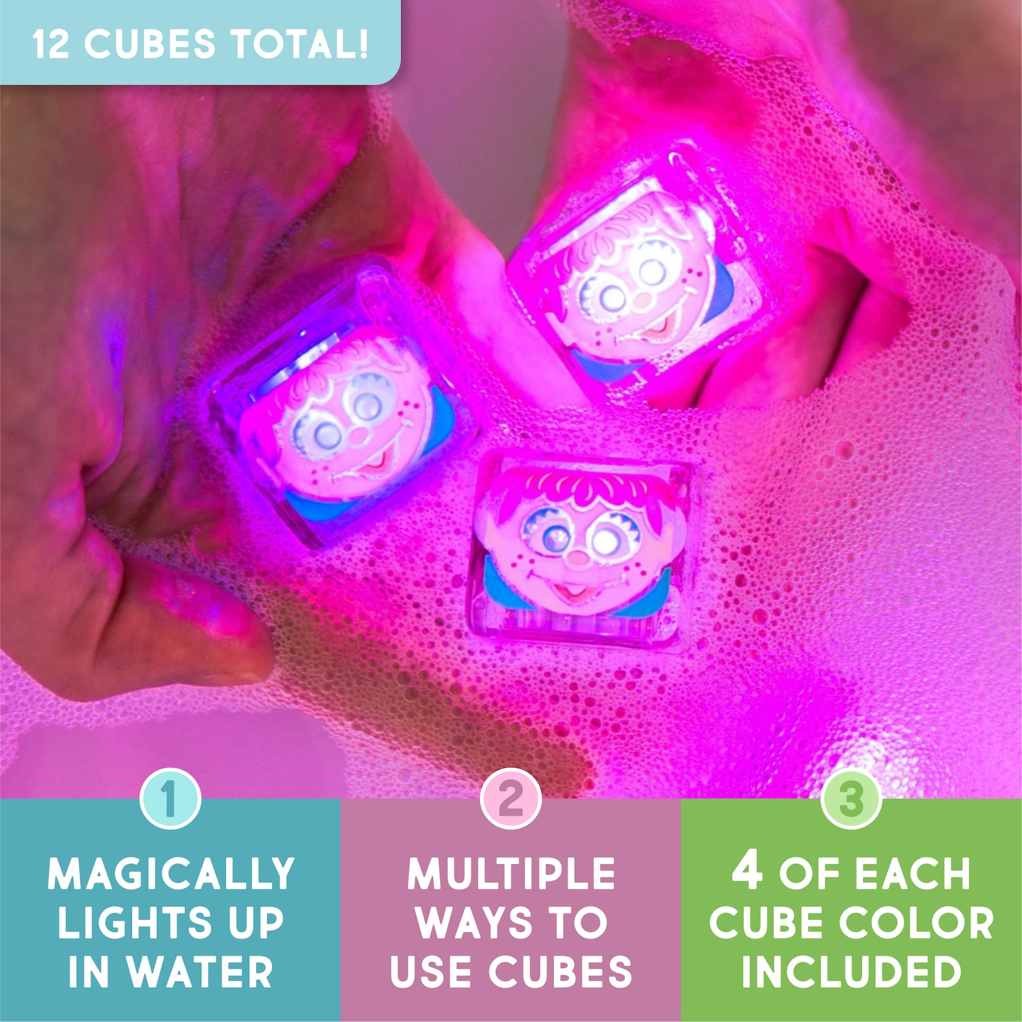 Glo Pals x Sesame Street Water-Activated Light-Up Cubes Bundle for Sensory Play - 12 Packs (Easy as A,B,C – Abby Cadabby, Big Bird + Cookie Monster)