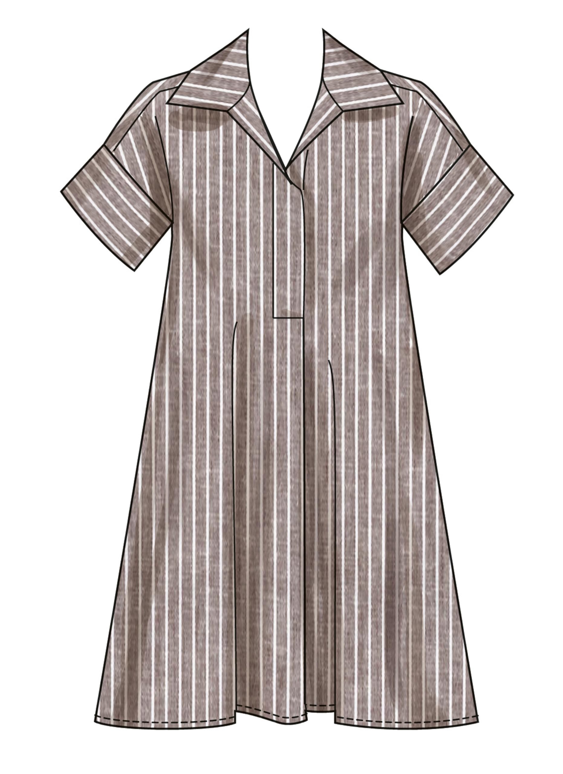 Simplicity Schnittmuster SS3130U5 Damenkleid mit Kragen in drei Längen, U5 (44-46-48-50-52)