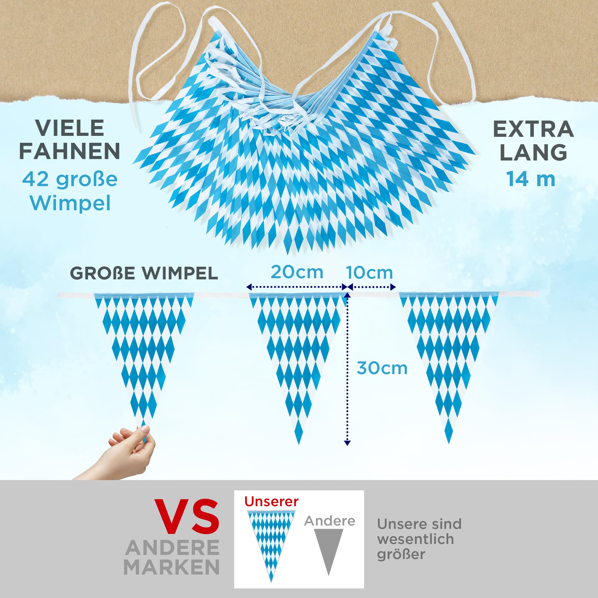Oktoberfest Accessoires CINMOK 10M Oktoberfest Deko Produktbild-Vorschau 7