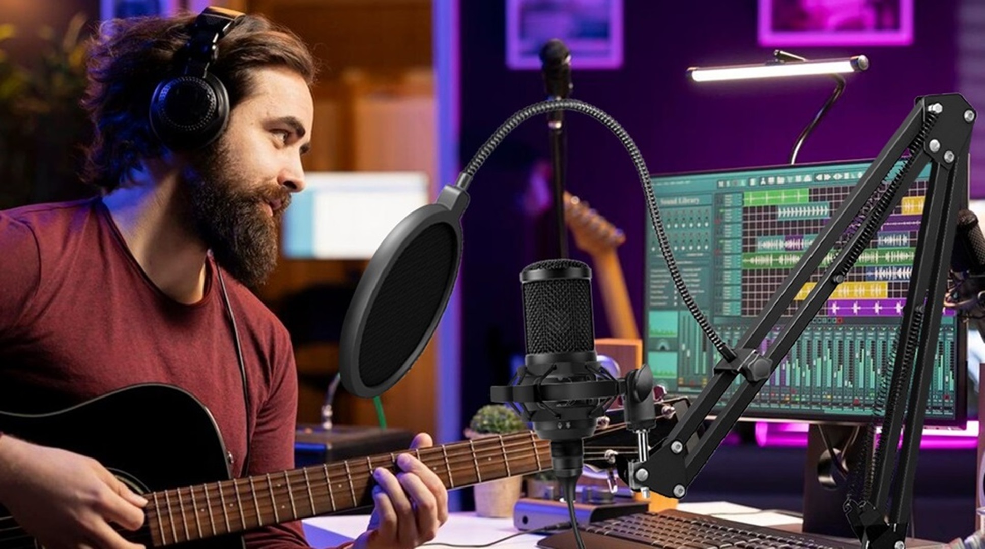 Amazon.com: BILIONE Microphone Stand, Mic Boom Arm Stand for Blue