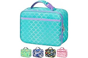 HOMESPON Mermaid Lunch Box: Insulated Cutlery-Included Lunch Solution for Kids
