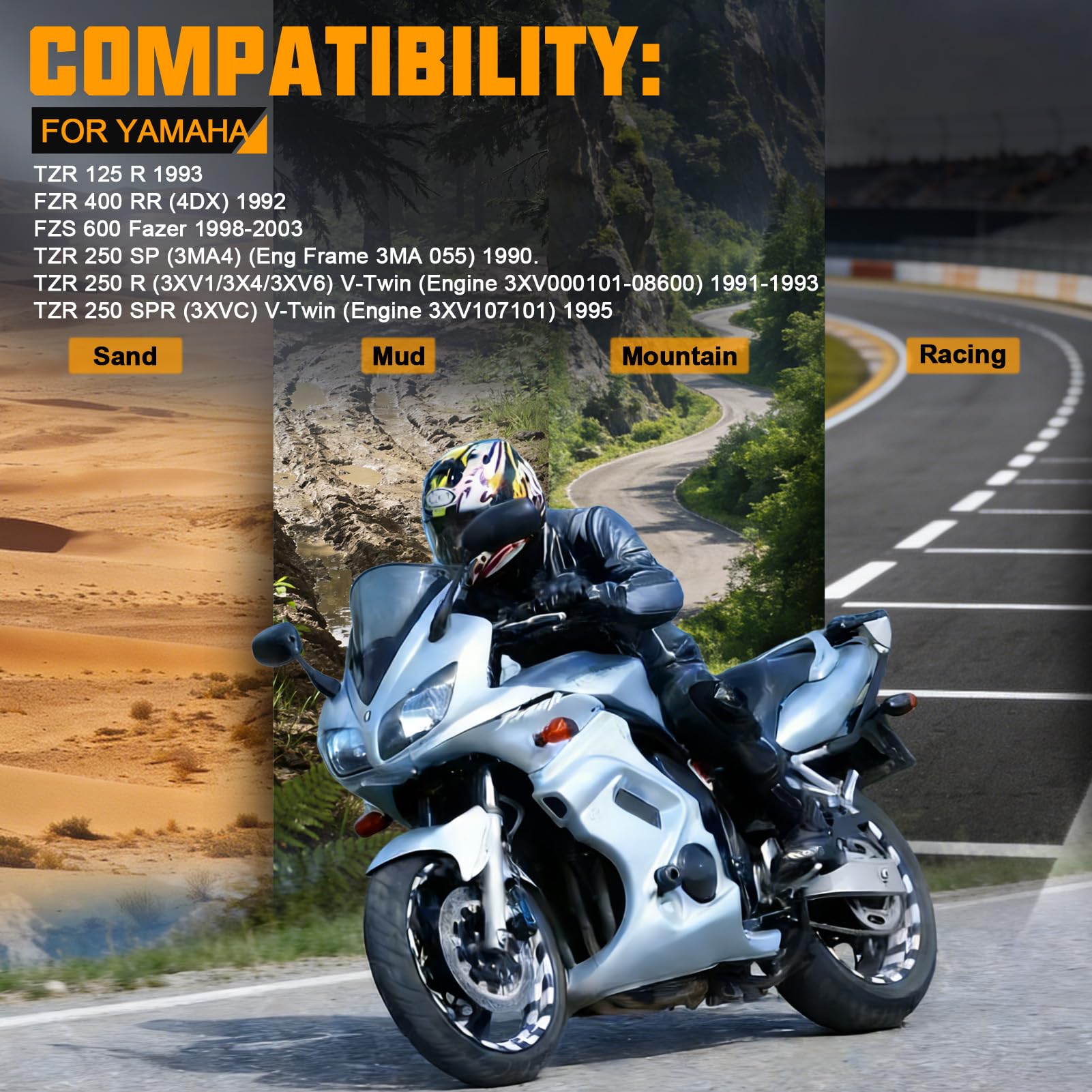 Plaquettes de Frein Avant et Arrière pour YAMAHA FZS 600 Fazer 1998-2003 TZR 250 R V-Twin 1991-1993 TZR250 SPR 1995 FZR 400 RR 1992 TZR 125 R 1993