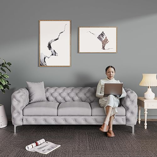 Miniatura 2 de Morden Fort - Sofás para sala de estar sofás para juegos de muebles de sala silla sofá y sofá de 3 piezas tela terciopelo holandés