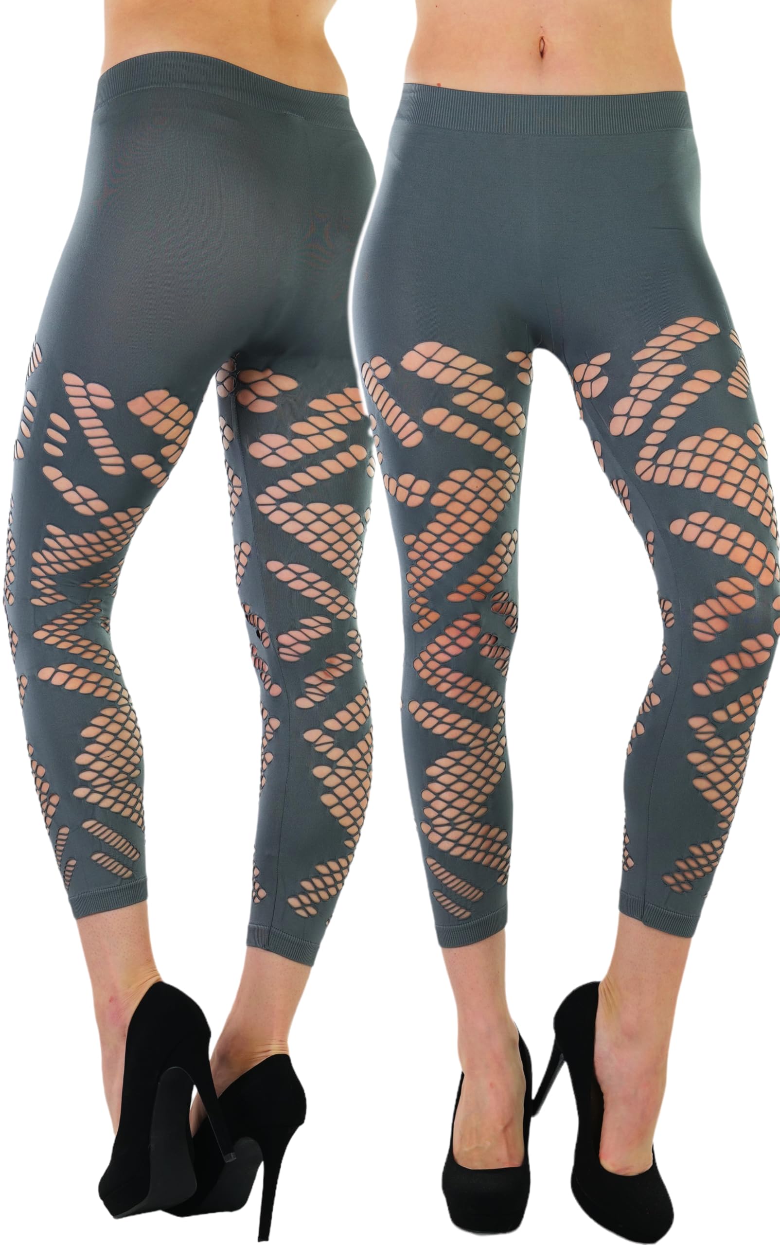 ToBeInStyle Women’s Pothole Rip Hole Punk Hosiery Tights Leggings Distressed Style
