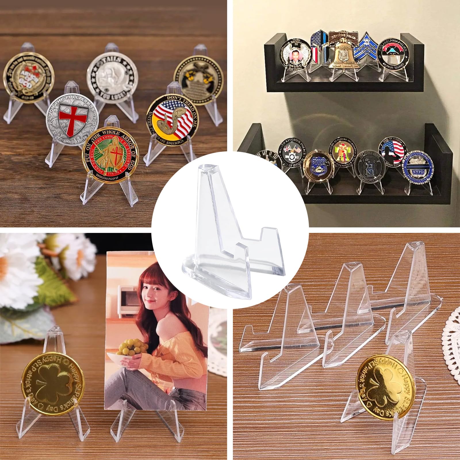 Furuising 26 Pièces Mini Chevalet en Acrylique, Transparent Porte Furuising 26 Pièces Mini Chevalet en Acrylique, Transparent Porte