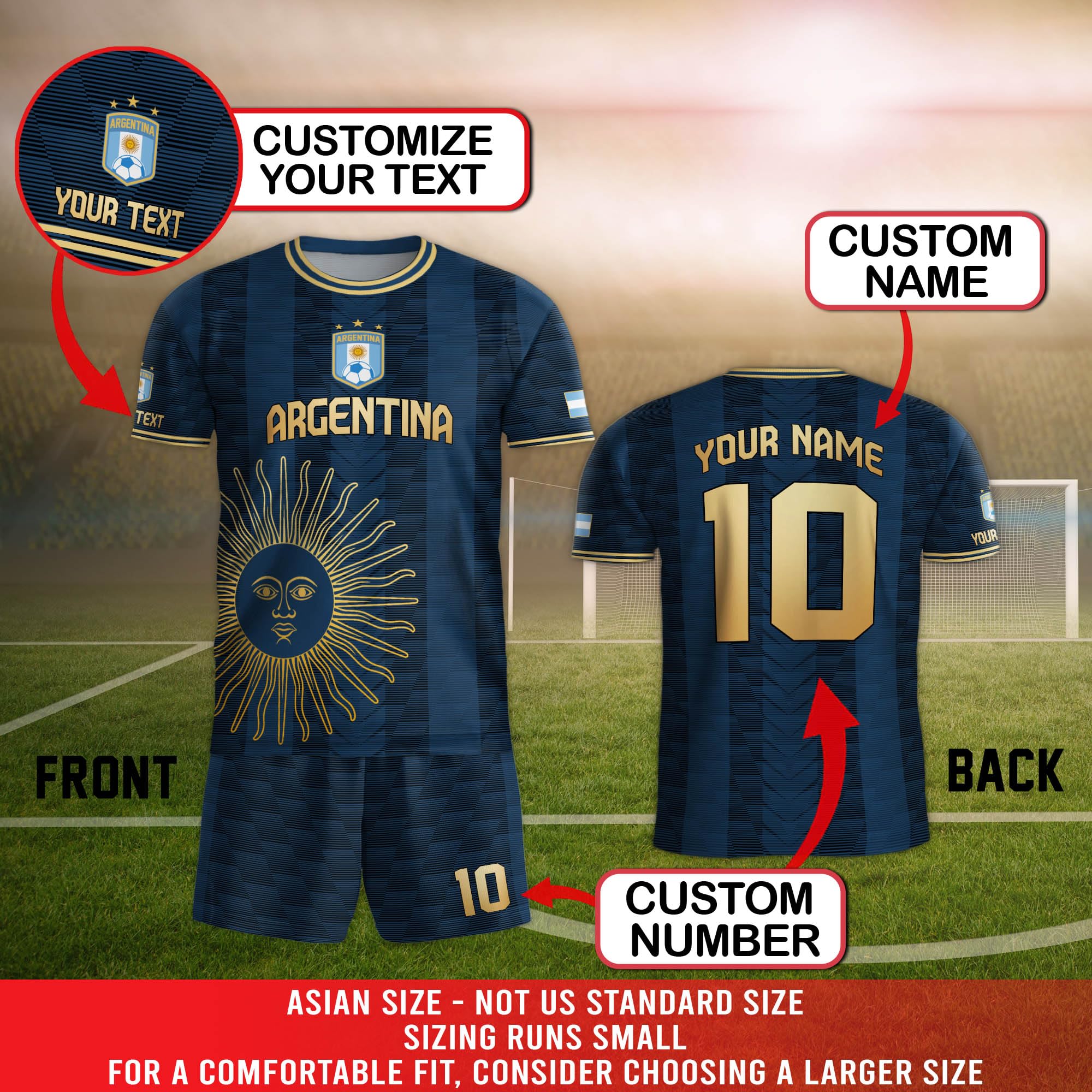 Personalized Argentina Jersey Soccer 2024, Customized Argentina Soccer Jersey for Men, Custom Argentina Soccer Jersey 1