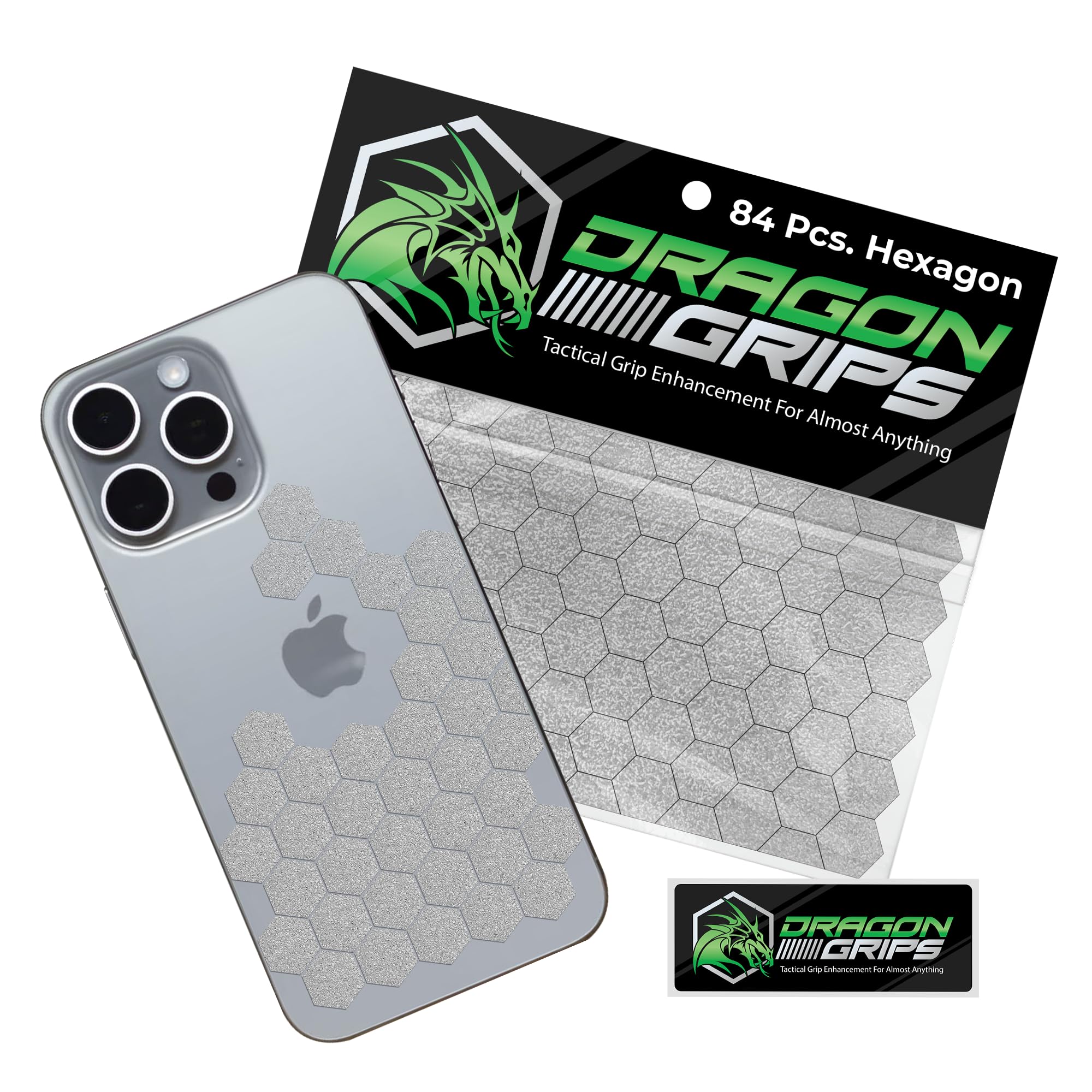 Dragon Grips 57pcs Clear Non-Slip Hexagon Decal Sticker for Phone Case Game Controller Mouse Laptop Tools Wrench Knife Crafts Scrapbooking Sewing Ruler Personal Care Item