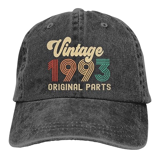 30th Birthday Gifts for Her Him, Vintage 1993 Hat Limited Edition, Adjustable Printed 30 Years Old Party Supplies Baseball Cap, Christmas Birthday Gift for Women Men Friends