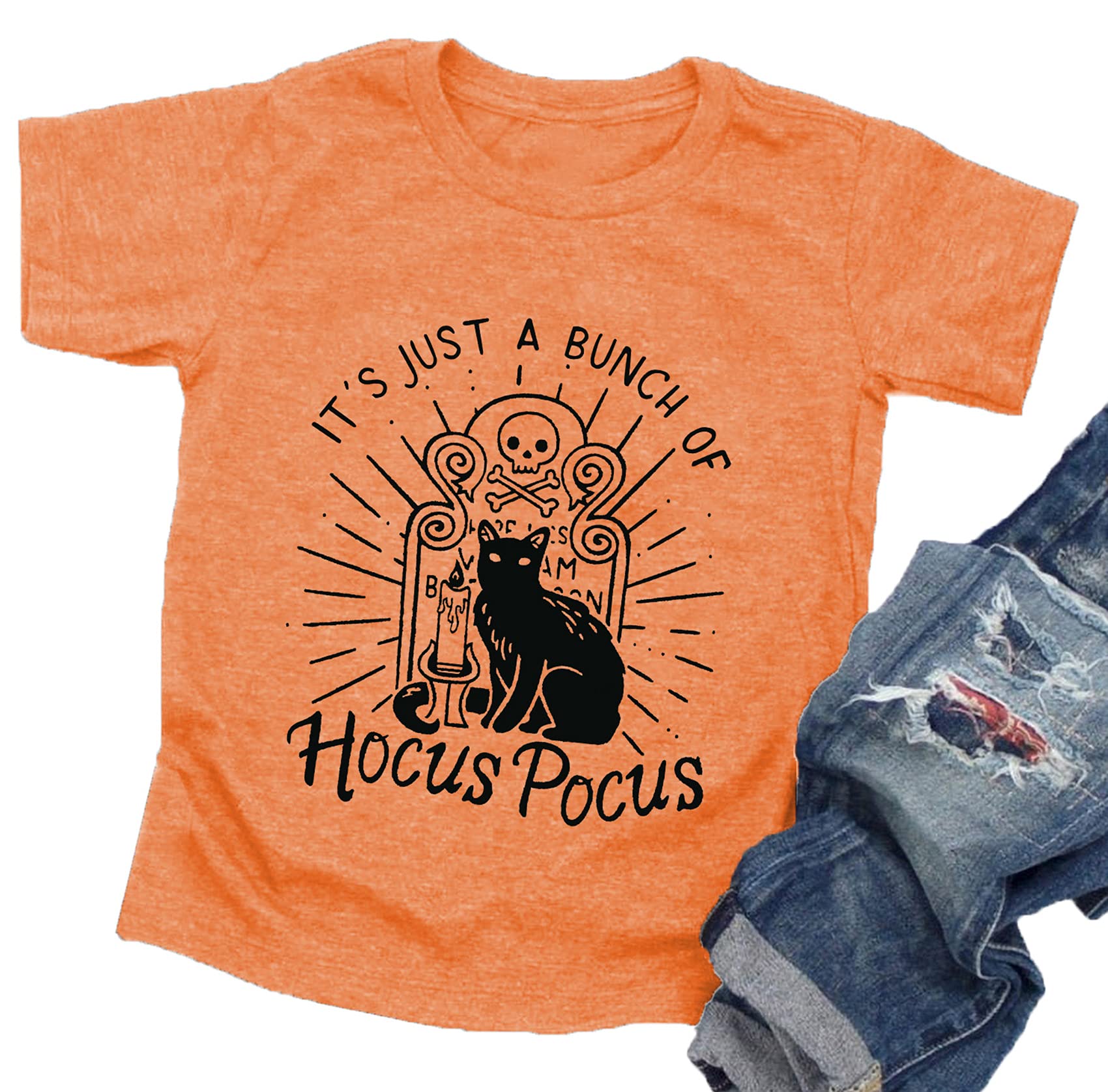 LAZYCHILDIt's Just A Bunch of Hocus Pocus Halloween T Shirt Toddler Boys Girls Sanderson Sister Graphic Tee Shirts