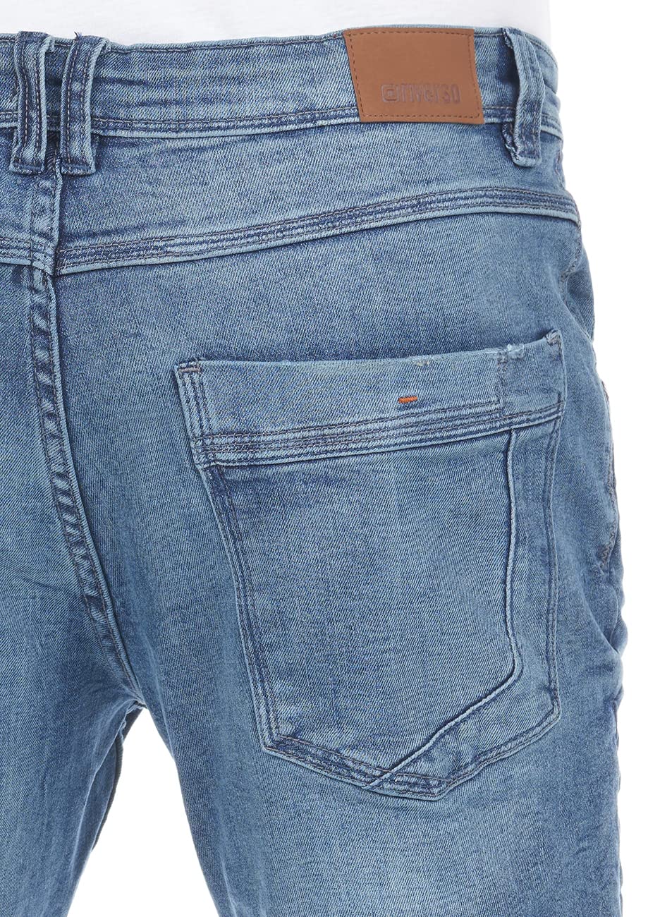 riverso Męskie spodnie jeansowe RIVCaspar Slim Fit Used Look bawełna Denim Stretch czarno-niebieskie szare w29 w31 w32 w33 w34 w36 w38 w40