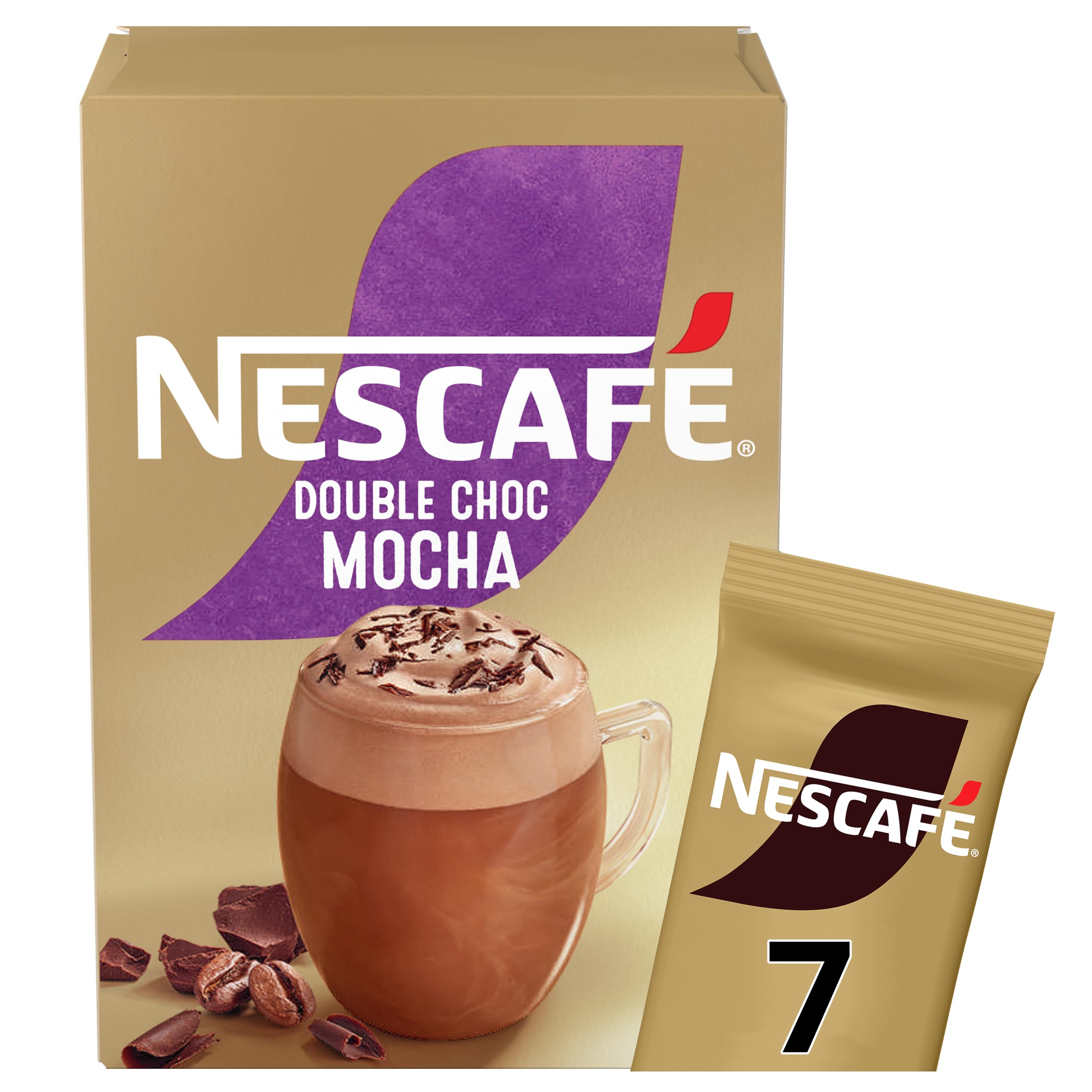 NESCAFÉ Mocha Double Chocolate Instant Coffee 7 Sachets, 100percent Responsibly Sourced Coffee Pack of 1-image-25