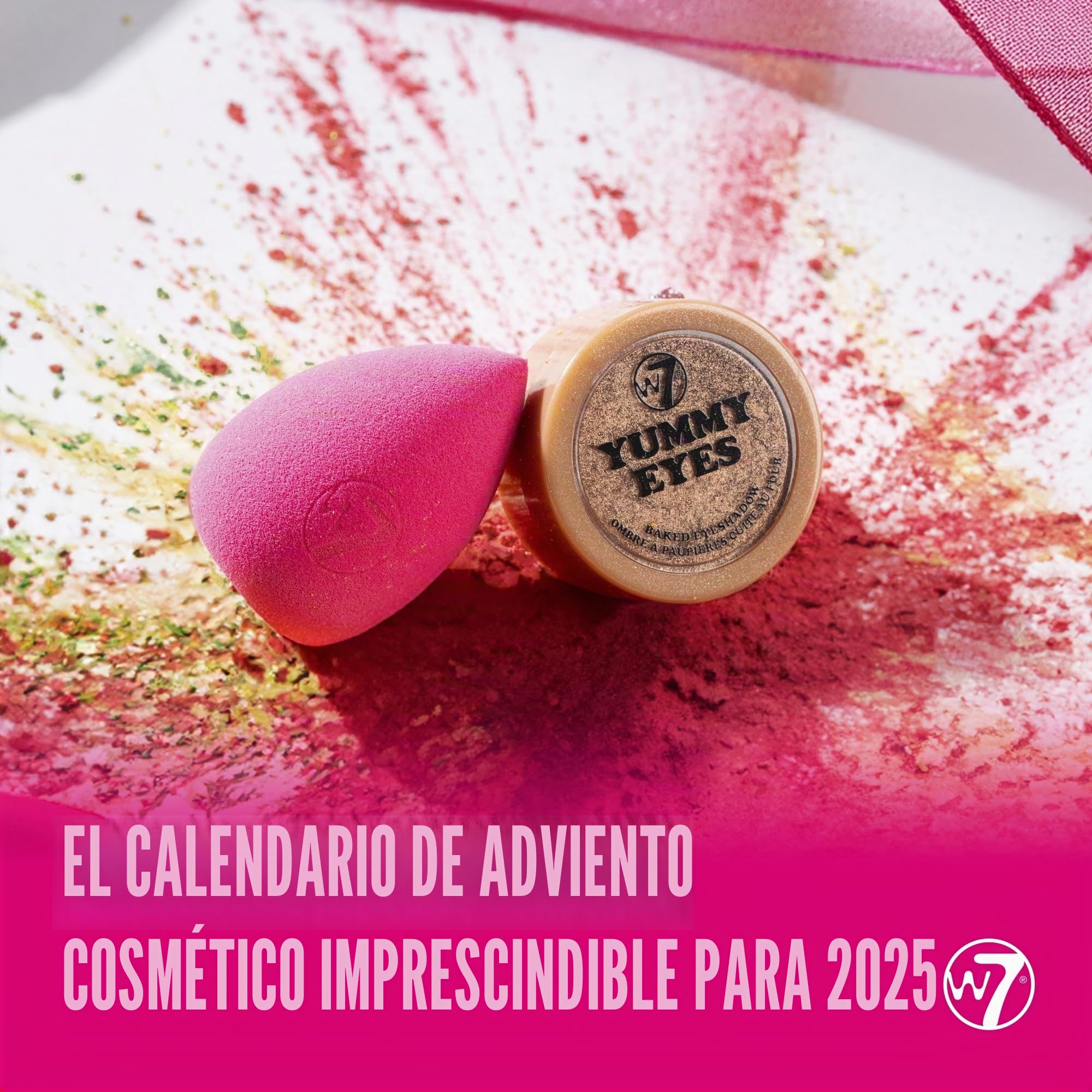 W7 Beauty Blast Calendario de Adviento 2024-24 en caja individual, sorpresas de maquillaje y cosméticos para Navidad, libre de crueldad, regalo de vacaciones
