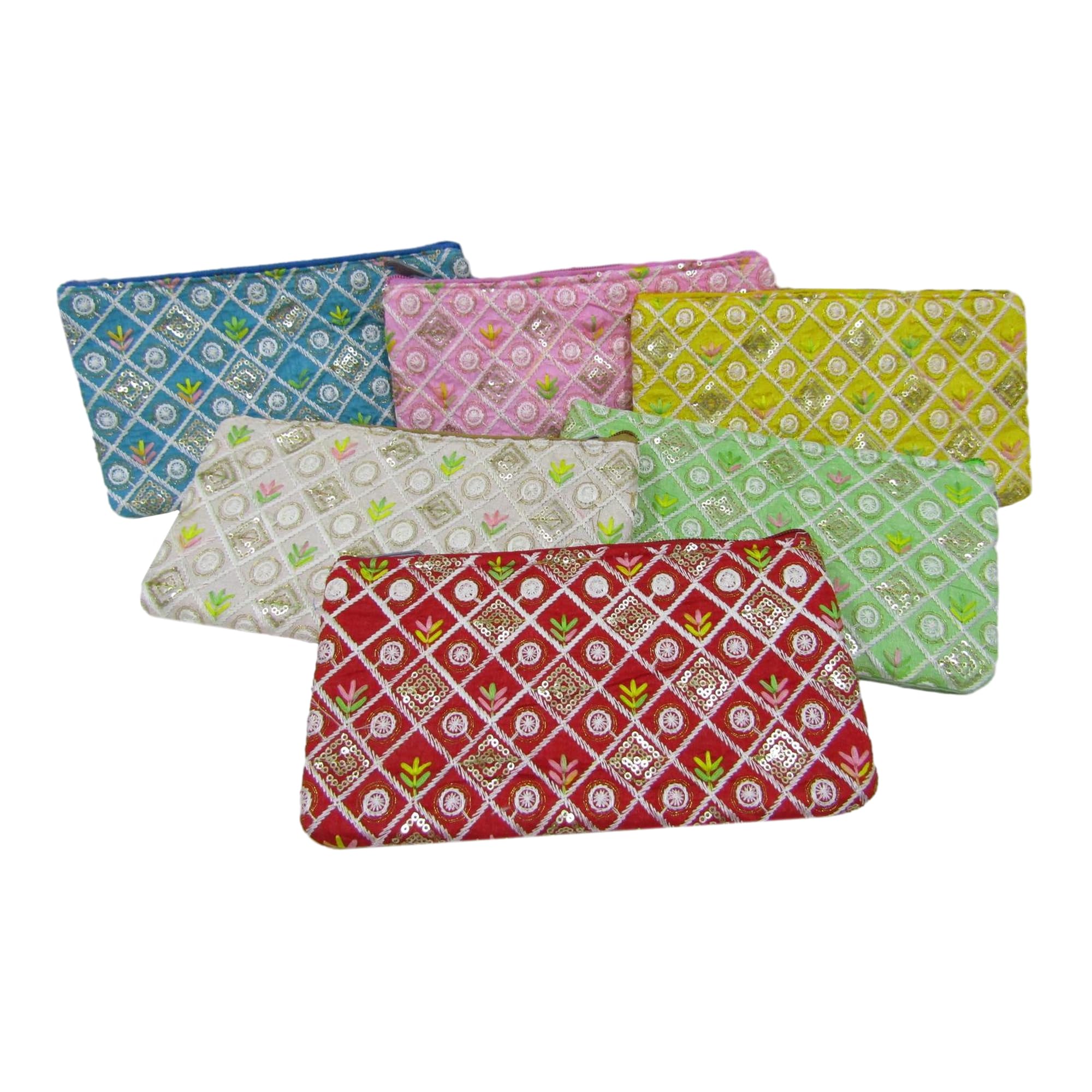 purple pink Embroidery Potli Pouches With Zipper For Ladies in Bulk for Bridal Giveaways Ladies Baby Shower Shagun Purse Gifting Mehandi,Haldi Wedding Return Gift for Women Wholesale-picture-13