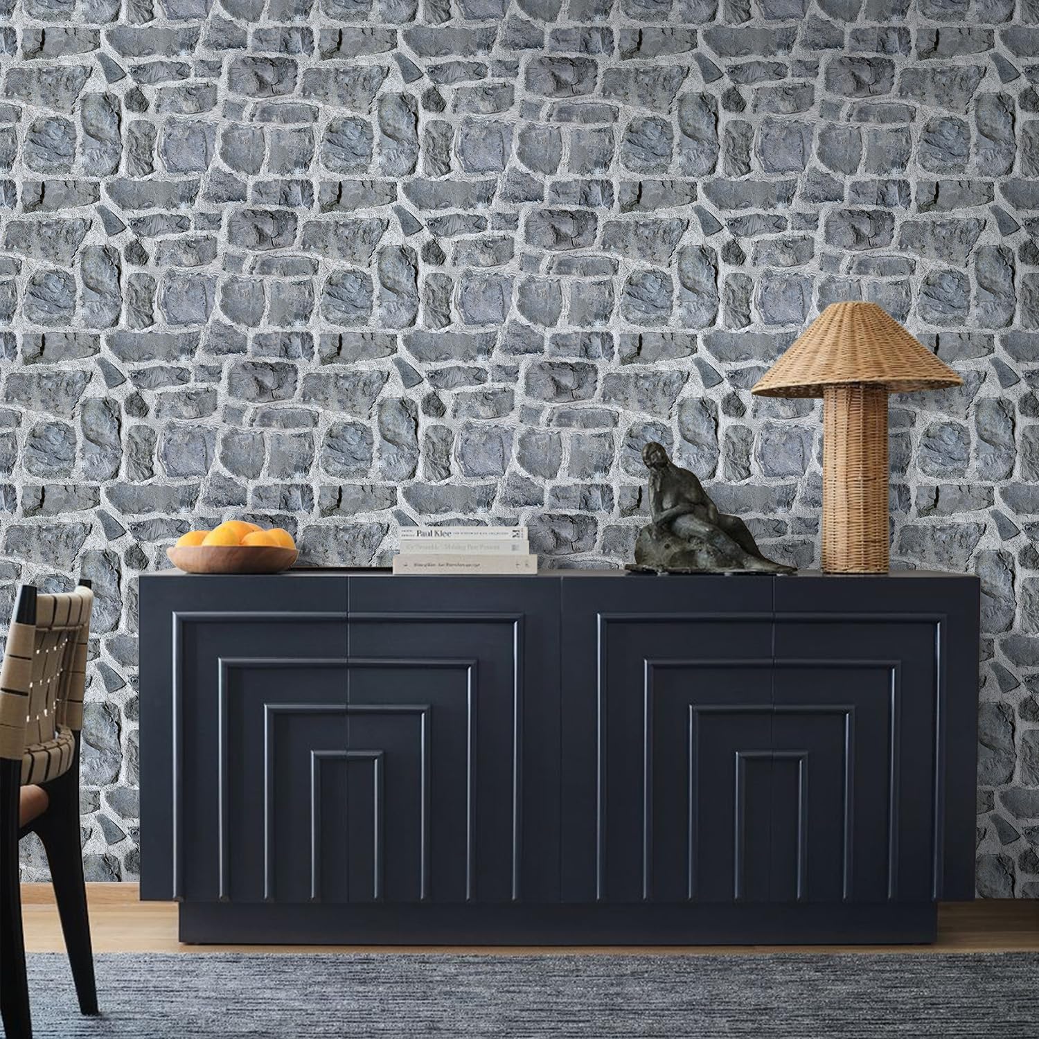 COMSTICKC Panneaux Muraux 3D Adhesif Pierre, Gris, 12 Pièces, Dalle PVC Adhesive Murale, Papier Peint 3D, Revêtement Mural 3D, 58 x 30 CM, Pour Salon, Chambre, Cuisine et Décoration Intérieure