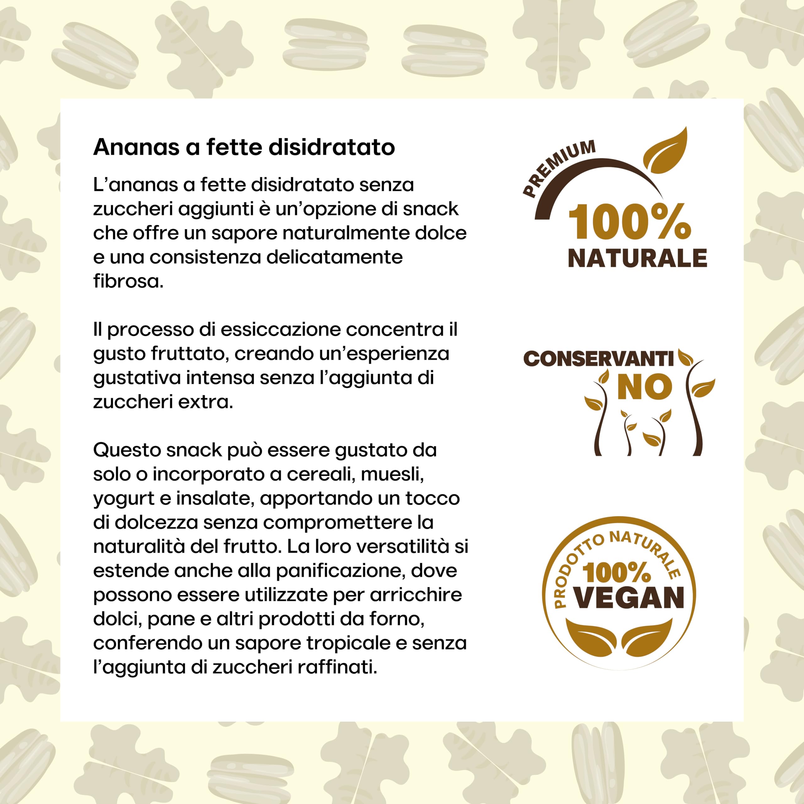 Il Contadino - Antichi Sapori | ANANAS A FETTE DISIDRATATO | Confezione Salva Freschezza, Frutta Disidratata di Qualità Premium, No Conservanti e Coloranti, Al Naturale, Senza Zuccheri Aggiunti (1 Kg)