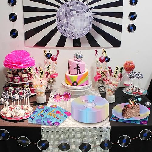 Miniatura 6 de Juego de 50 platos de papel de fiesta de los 90, servilletas y platos de CD mixtos "I Love The 90's para 1990's Retro 90s Back to 90s Theme Birthday