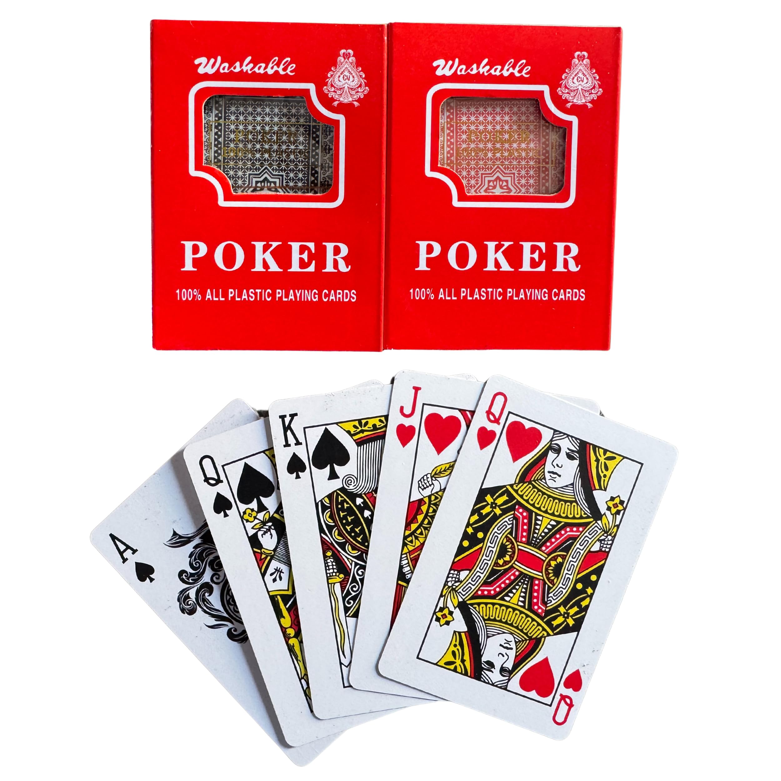 Black & Red Plastic Playing cards, Set of 2, Washable, Waterproof