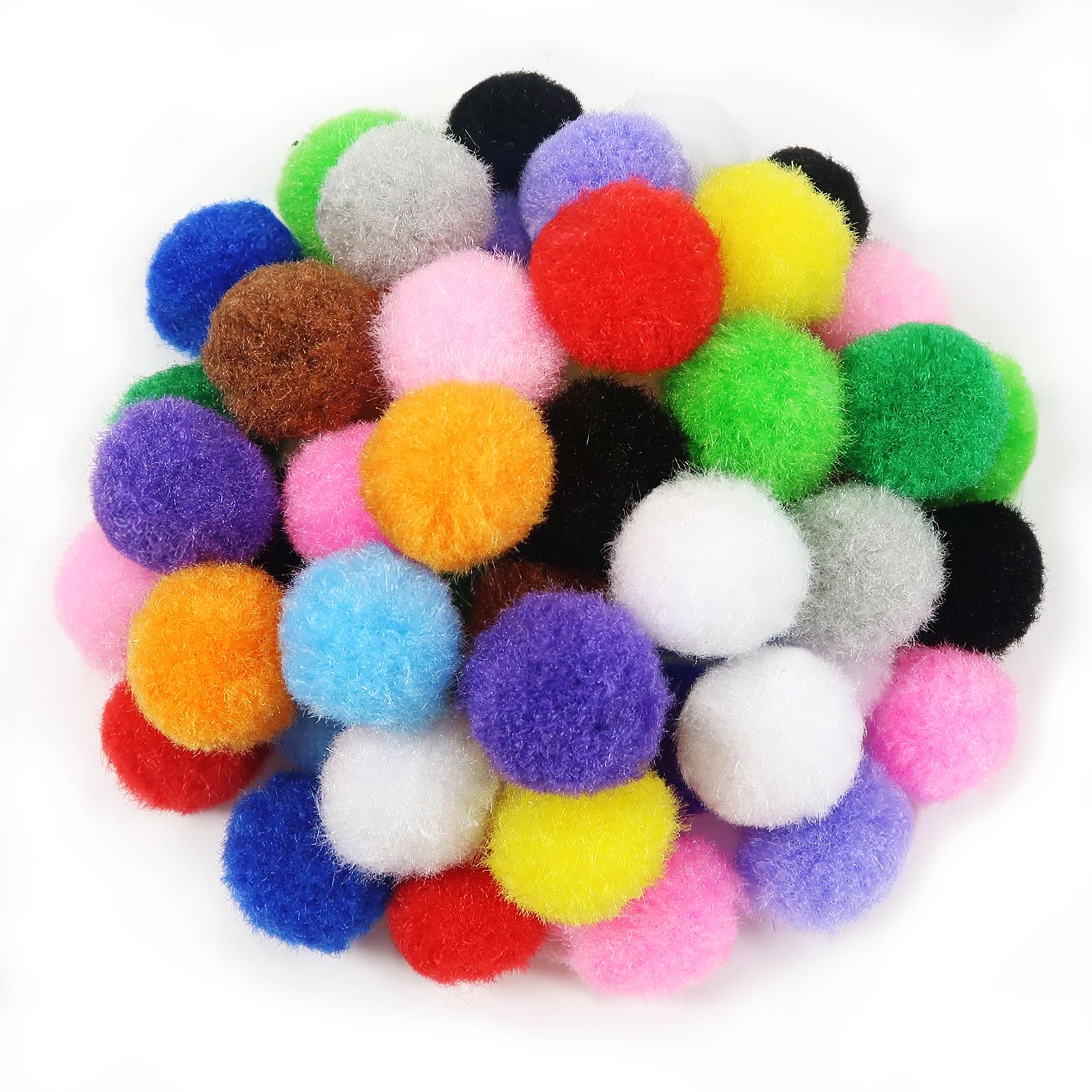 TOAOB 50pcs Craft Pompoms Loisirs Creatifs Multicolore 3 cm Gros Pompons Artisanale Moelleux pour Bricolage Fournitures Décorations Couture Guirlandes Franges Projets et Artisanat