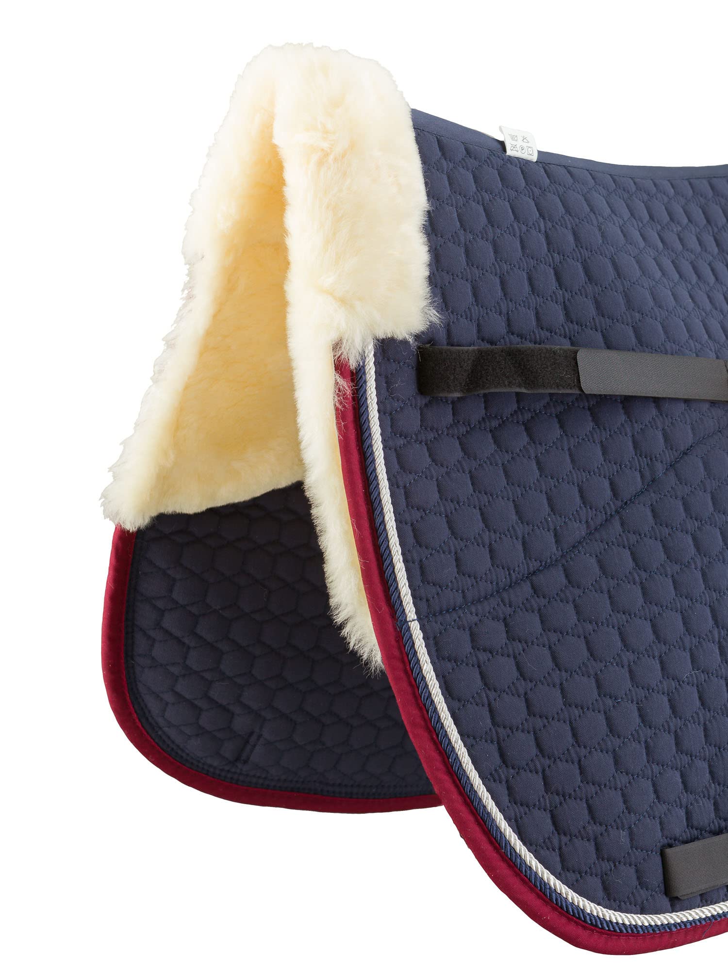 Rohn Lammfell Schabracke Flocke, Satteldecke für Pferde, Marineblau, Dressur (D)