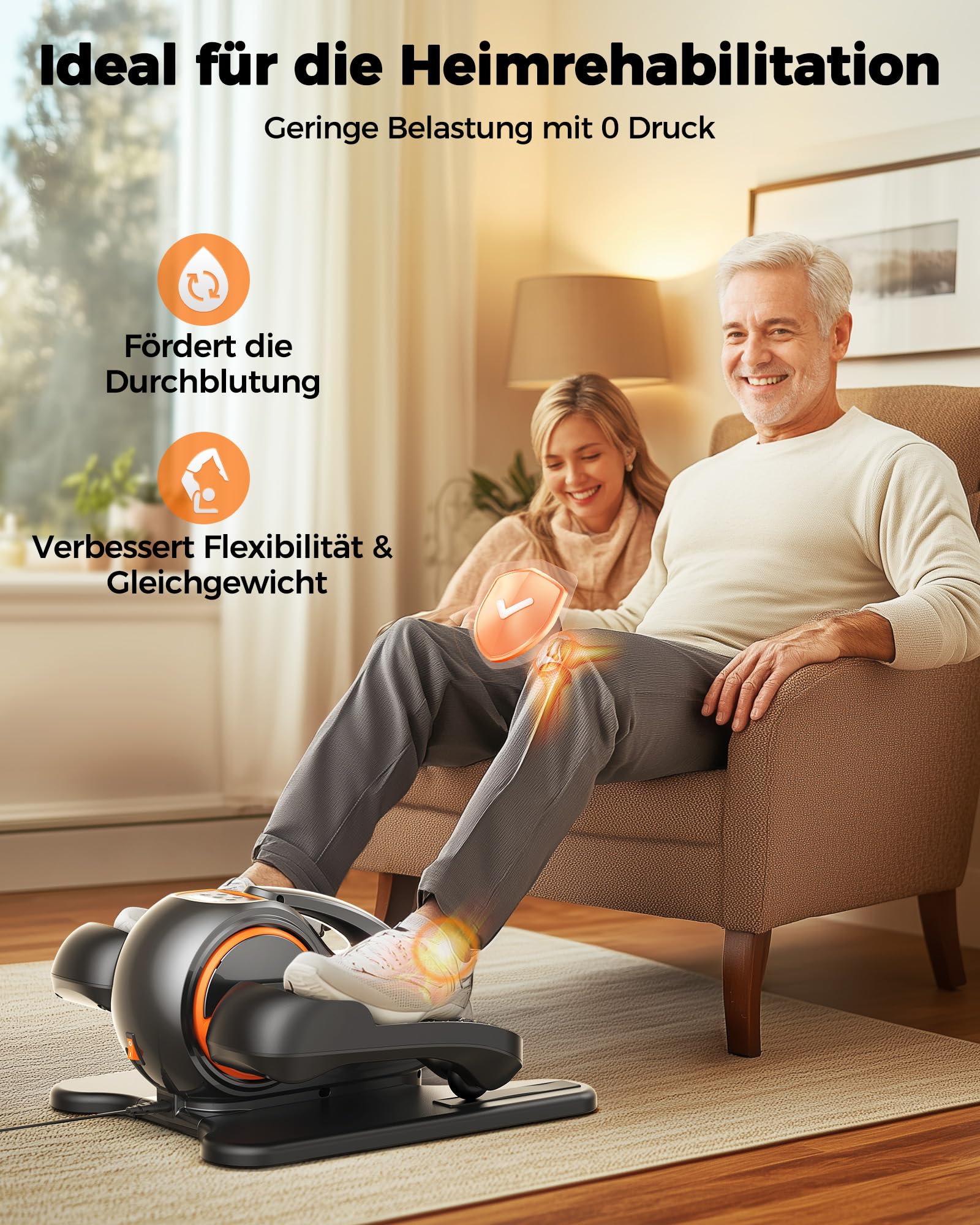 YOSUDA 2026 Neu Ellipsentrainer für zuhause, 3D-Fußmassage, 10 Geschwindigkeiten, Plug & Play, flüsterleise. Ideal für Senioren & Büro – Mini Elektrischer Crosstrainer, untertisch Ellipsentrainer