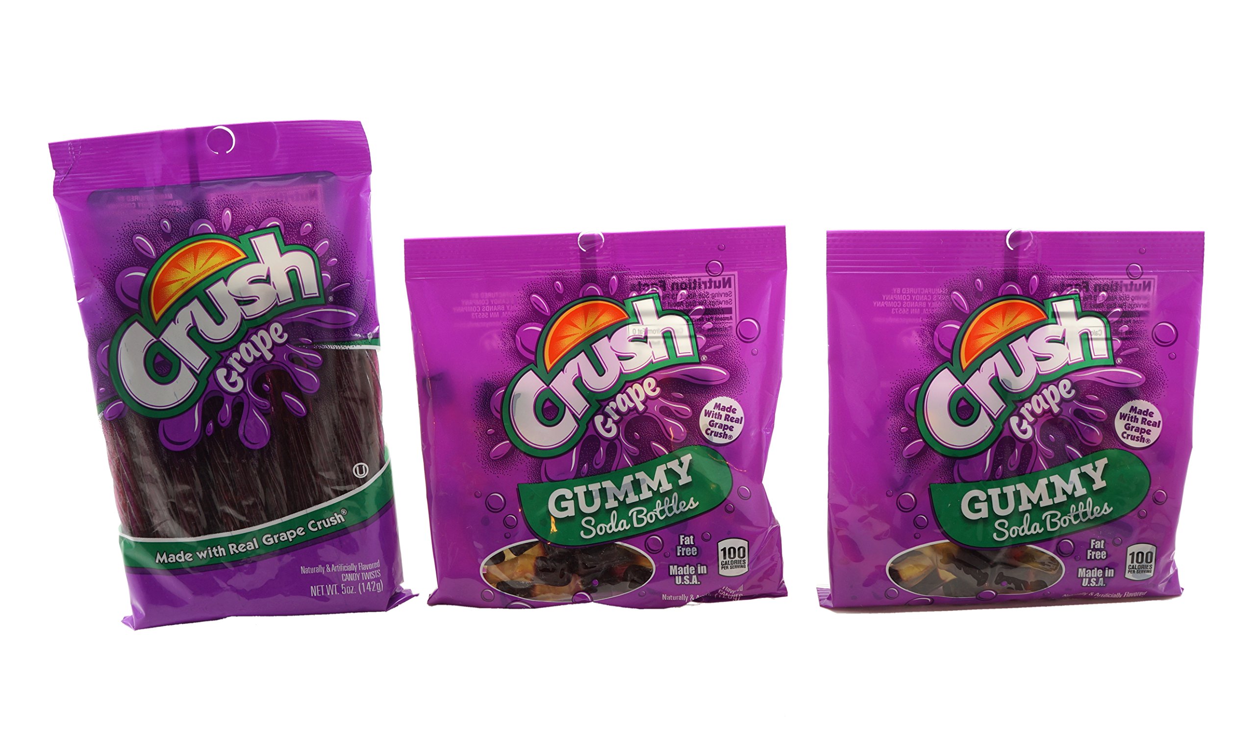 Grape Crush Soda Bottle Gummies 4.5 Oz (Pack of 3)
